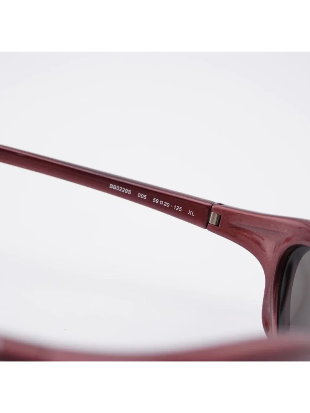 Balenciaga BB0229S 005 Sunglasses Bordeaux Oval Frame, Grey Lenses